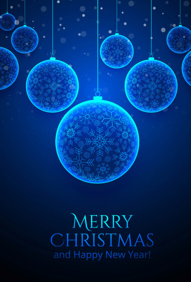 Merry Christmas And New Year Wallpaper For Mobile Blue Deep