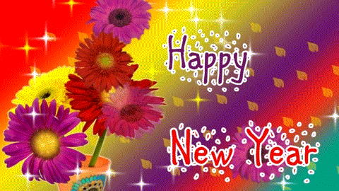 Happy New Year 2024 Flowers Gif Animated Image Wishes