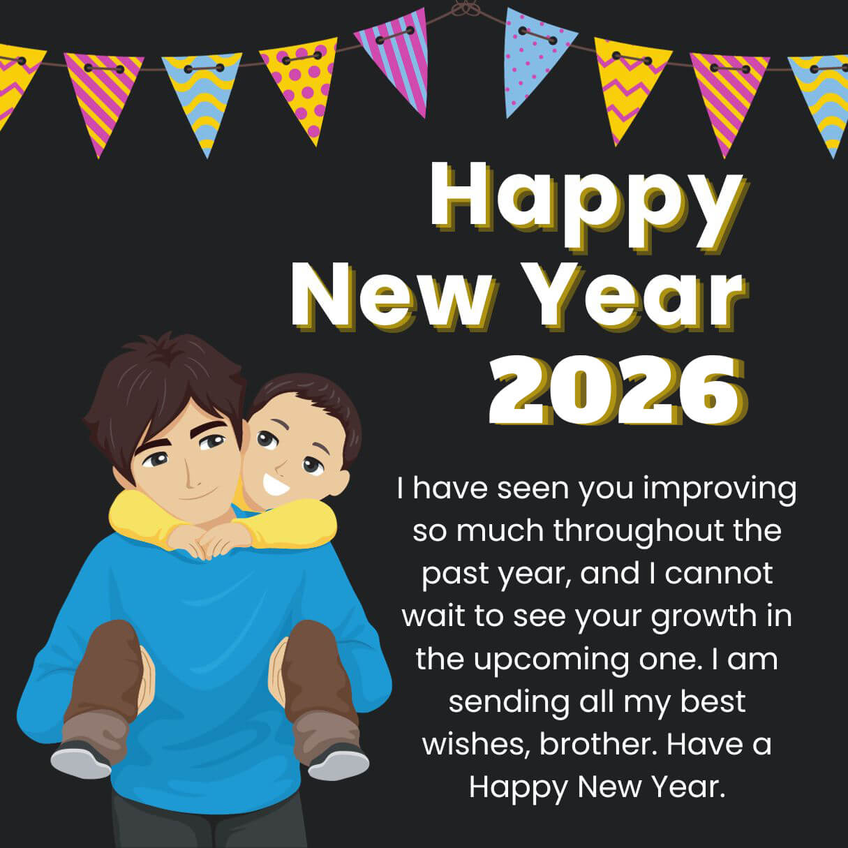 2026 Happy New Year Wishes For Brother