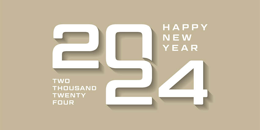 2024 Happy New Year Facebook Banner