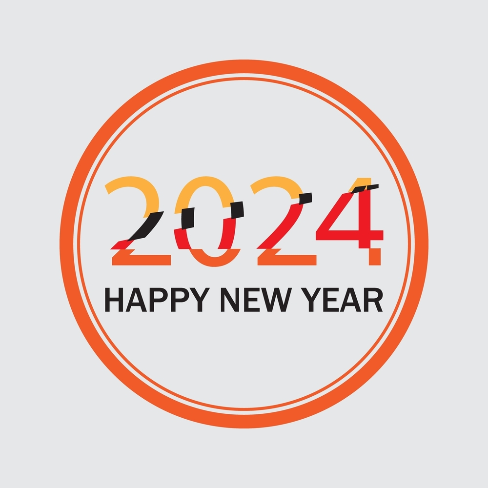 2024 New Year Image Hd Colorful Stamp Round