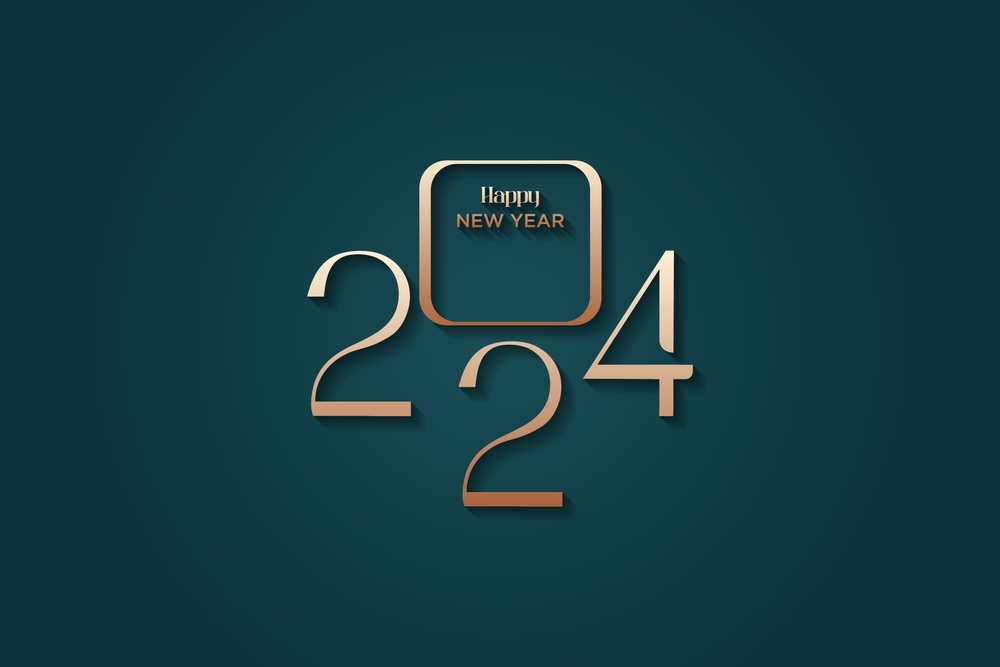 Happy New Year 2024 Creative Square Image Wallpaper To Wish And Save As Profile Photo