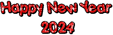 Happy New Year 2024 Gif Animated Text Red Glitters