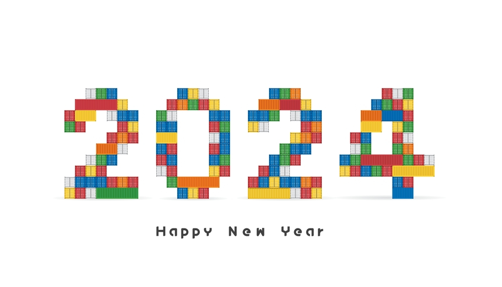 Happy New Year 2024 HD Image For Block Bricks Game Lover