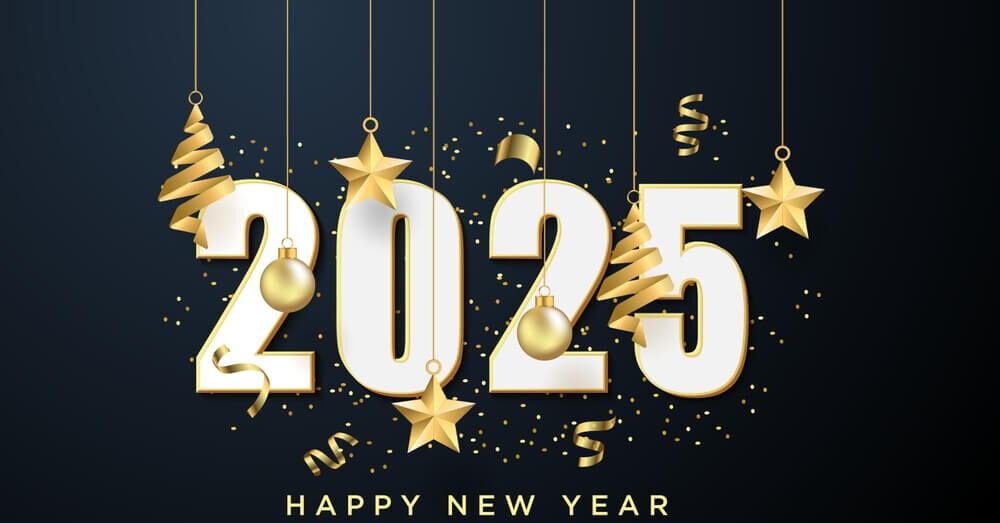 Happy New Year 2025 Black And Golden E1730199805416