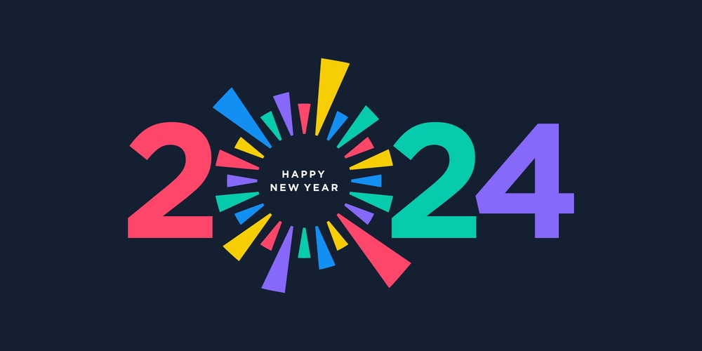 Happy New Year 2024 Cover Header Banner HD Free Celebration