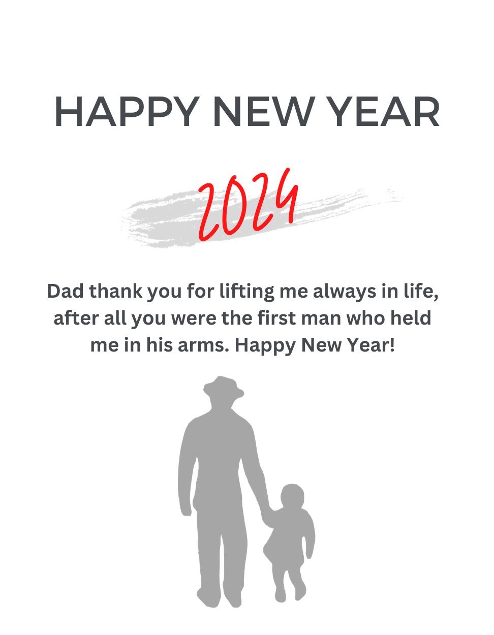 Happy New Year 2024 Wishes For Dad From Daughter Hd Image Cool