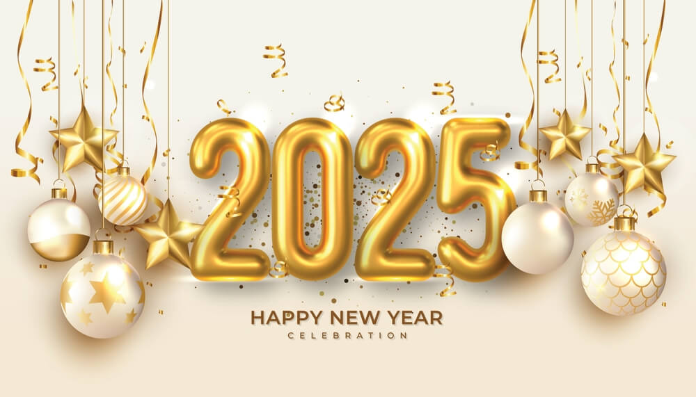 Ivory And White Happy 2025 New Year Background Images