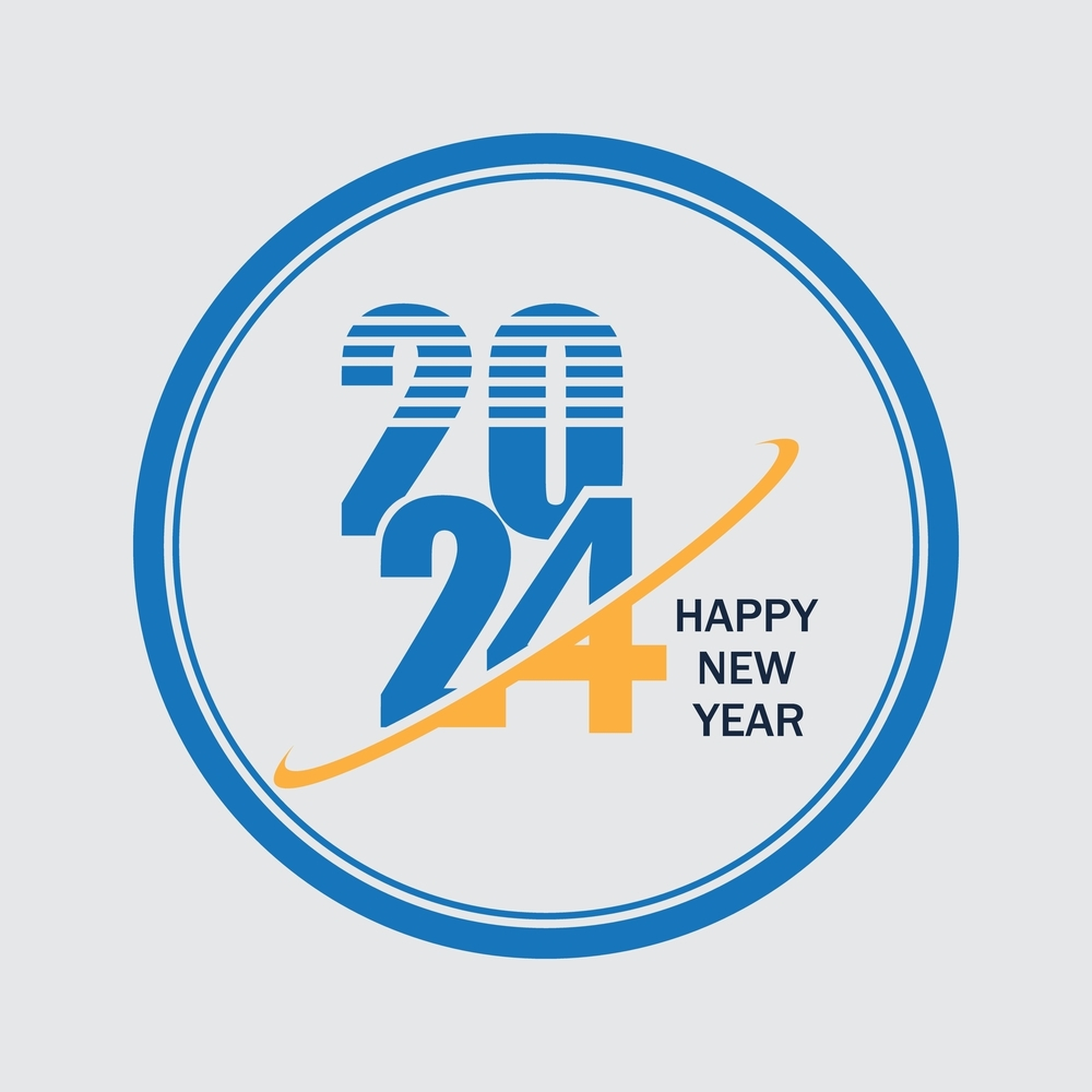 Logical Happy New Year 2024 Image HD In Stamp Form