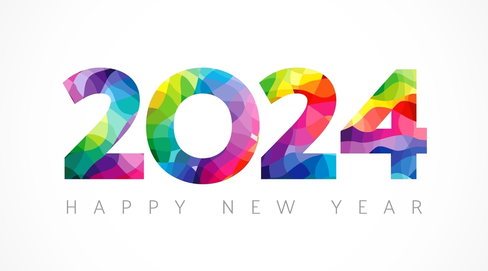 Multi Color Happy New Year 2024 Image