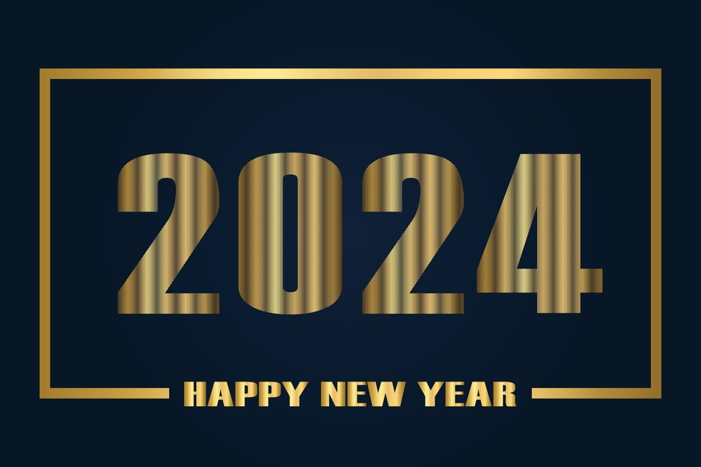 Special Happy New Year 2024 Dark Wallpaper HD Image