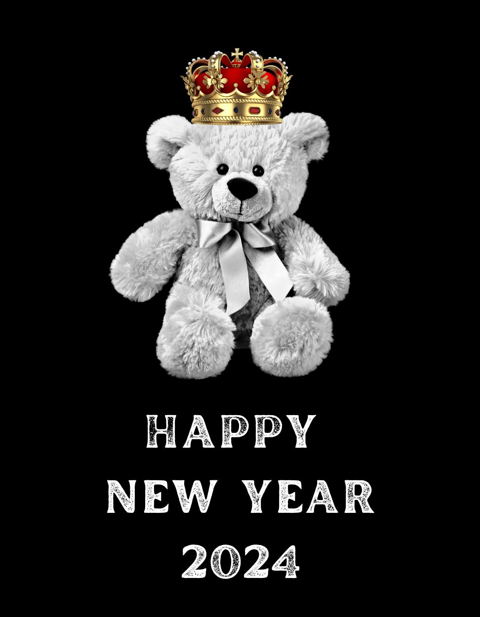 Teddy Bear Romantic Happy New Year 2024 Hd