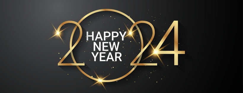 Unique Happy New Year 2024 Facebook Cover Photo