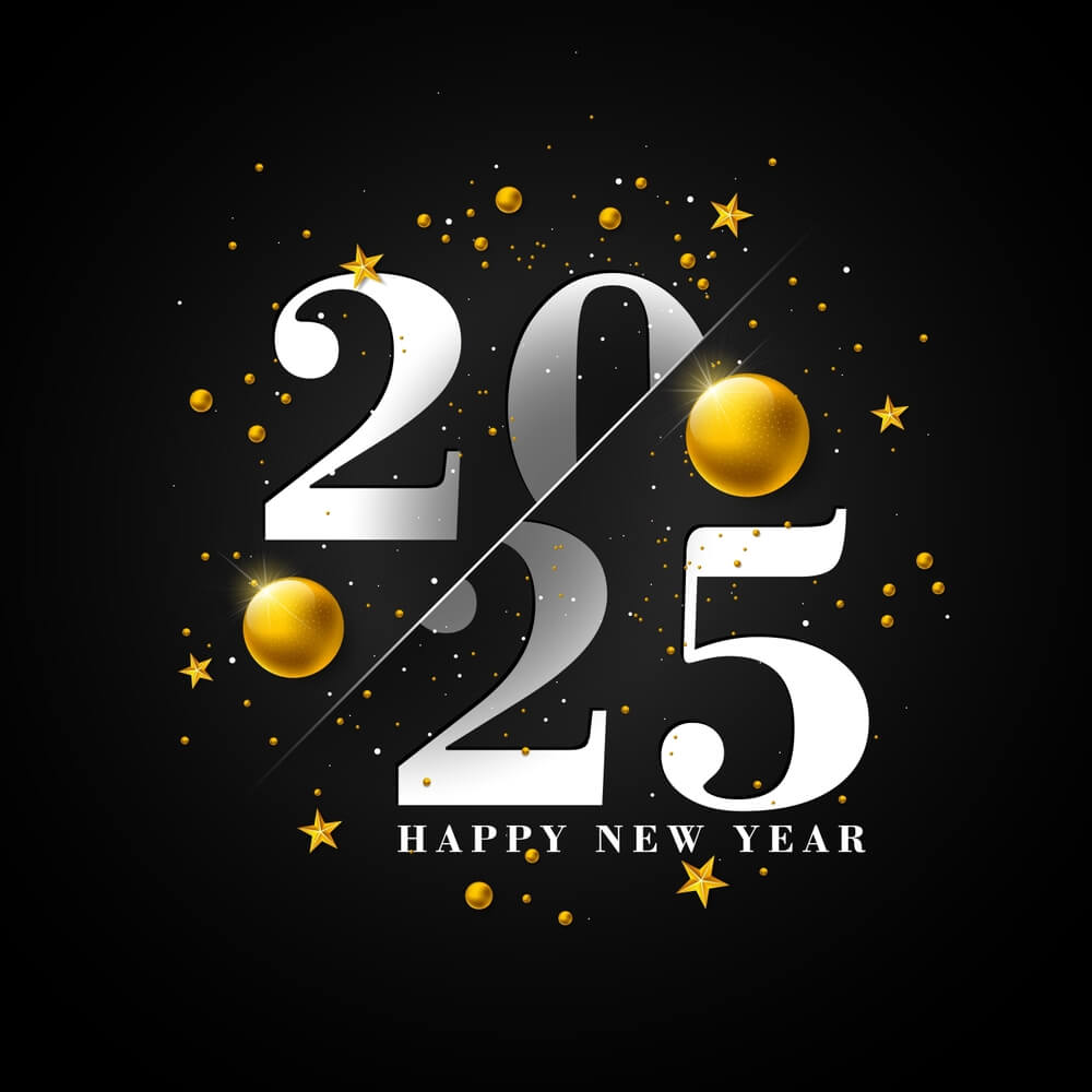 Black Happy New Year Images For 2025 Free Download