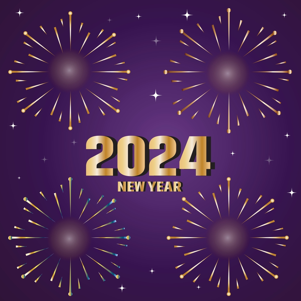 Cool Happy 2024 New Year Image Greeting Card HD Celebration