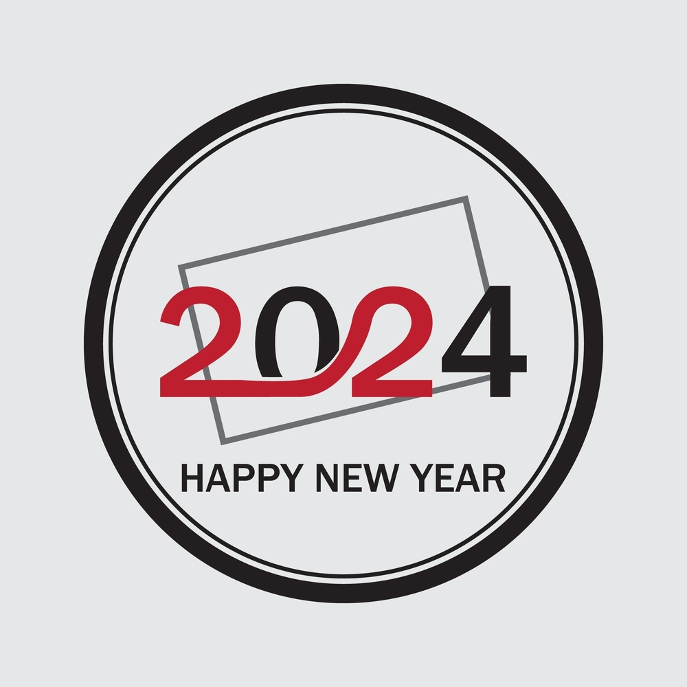 Cool New Year 2024 Profile Picture Stamp Shape