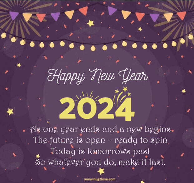 Happy New Year 2024 Love Wishes Greeting Card