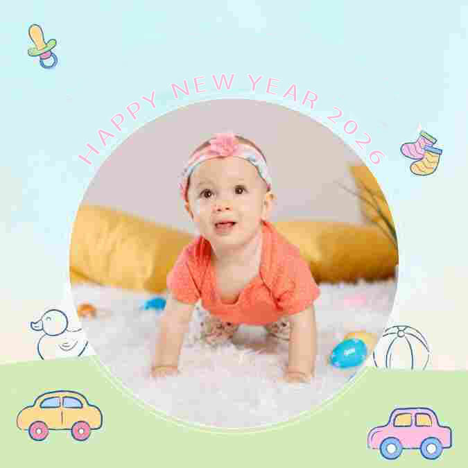 New Year 2026 Cute Bbay Picture Wishes Greeting