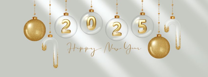 2025 Happy New Year 3d Banner Greeting Ecard