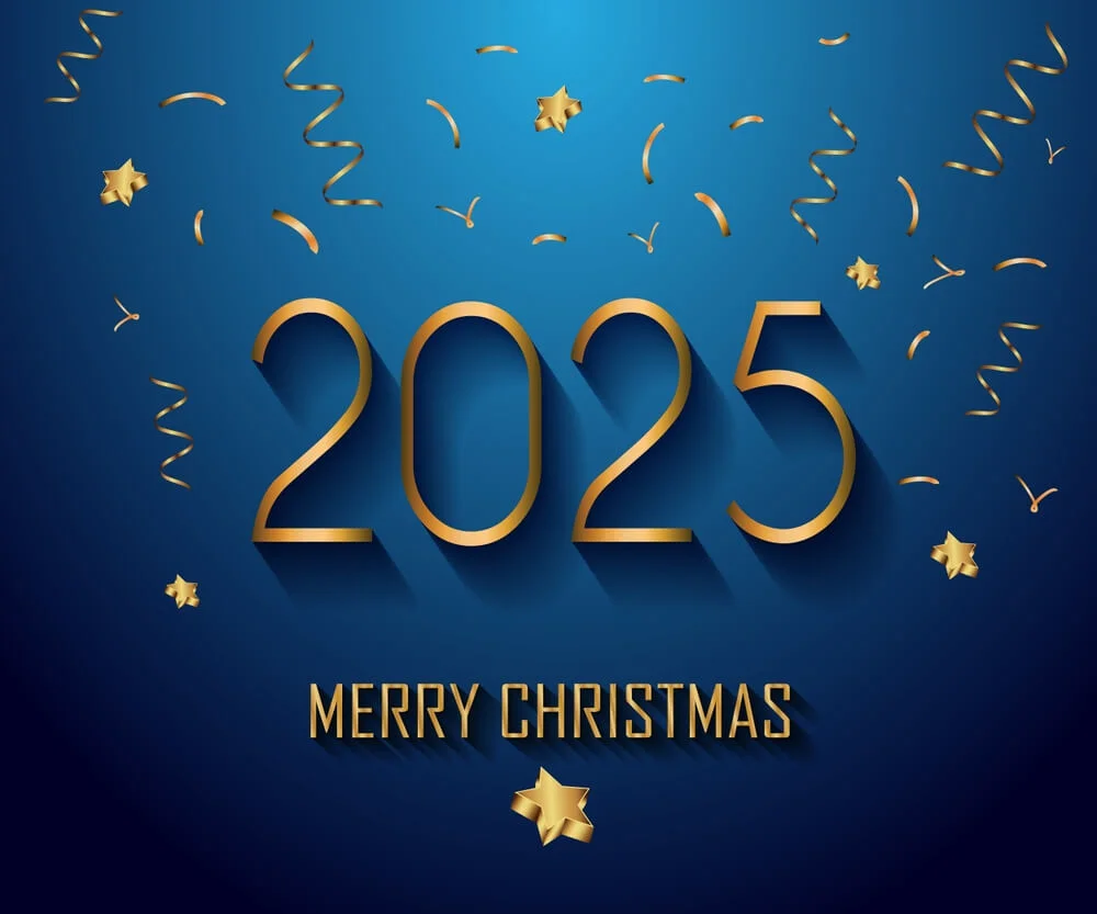 Blue And Gold 2025 New Year Background