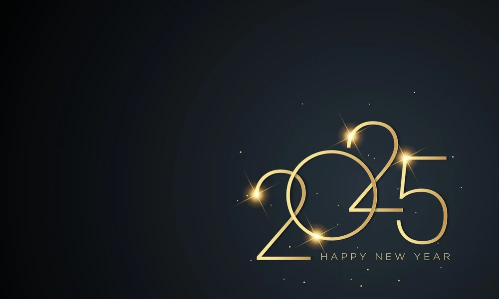 Happy New Year 2025 Dark Wallpaper With Amazing Design