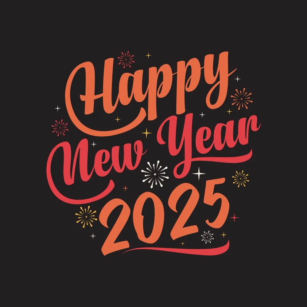 Happy New Year 2025 Hd Background Red