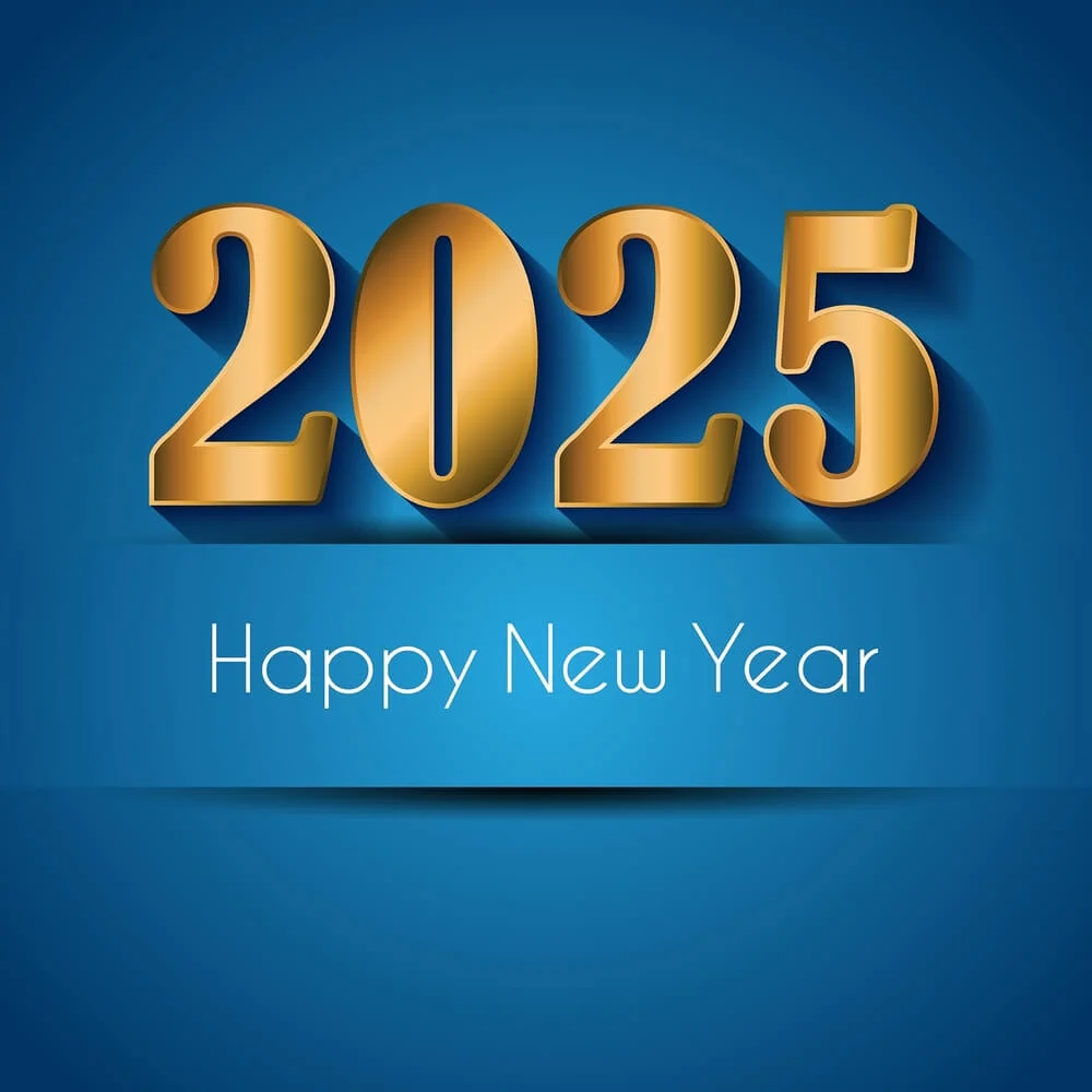 Happy New Year 2025 Hd Blue Background Image