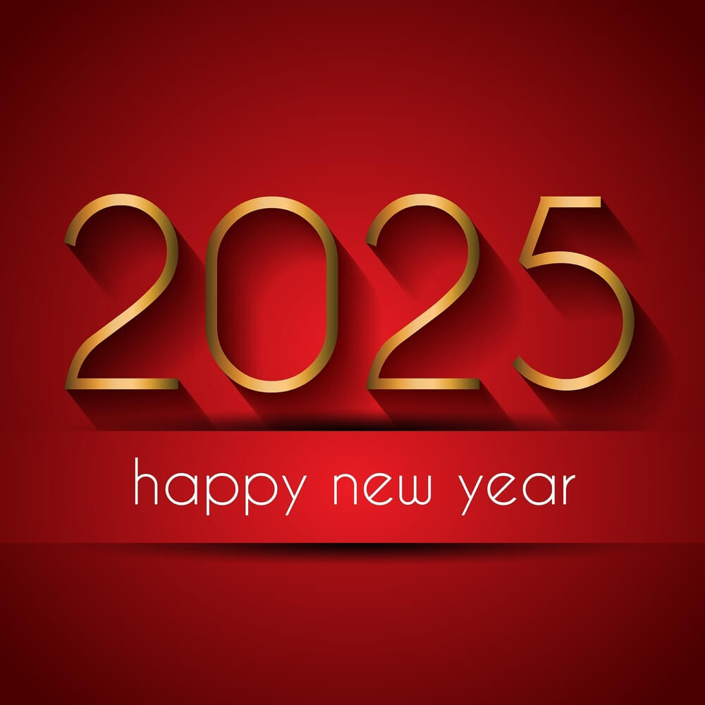 Happy New Year 2025 Hd Red Background