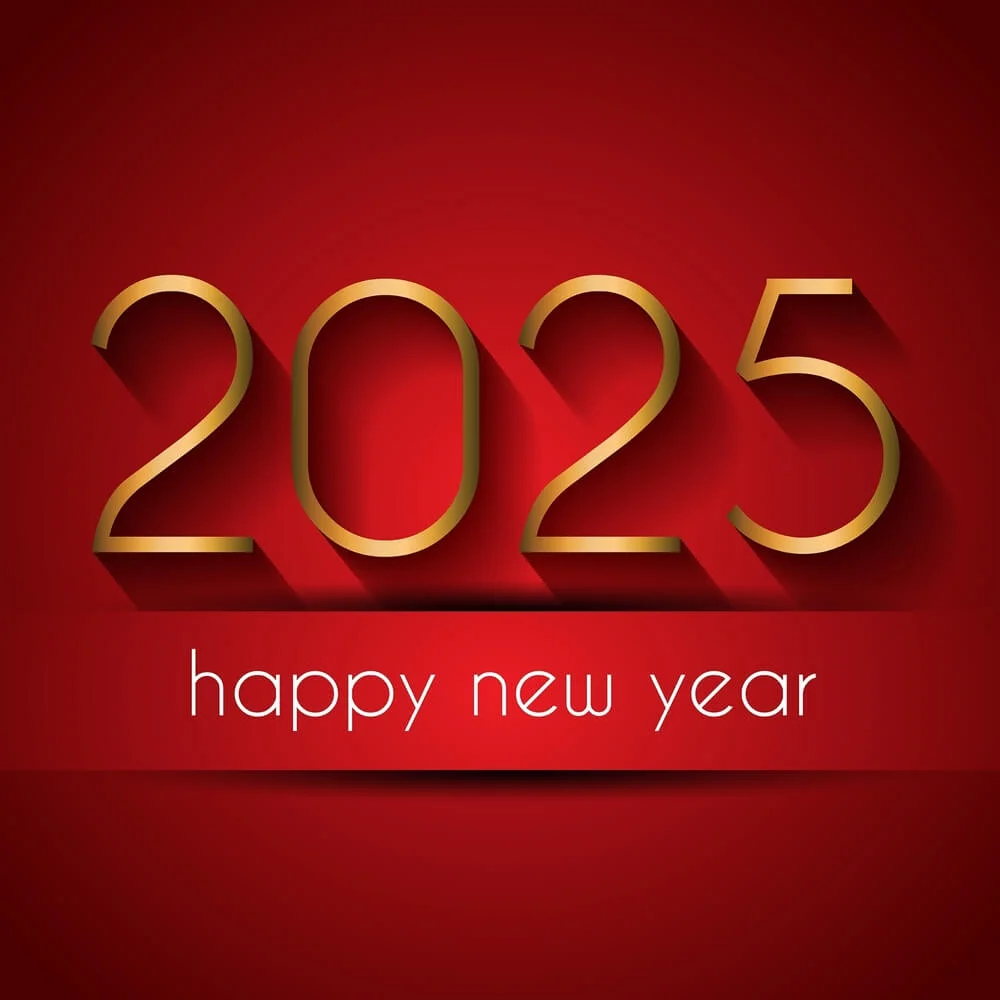 Happy New Year 2025 Hd Red Background