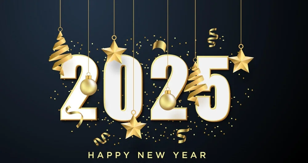 Happy New Year 2025 Black And Golden E1729689646899