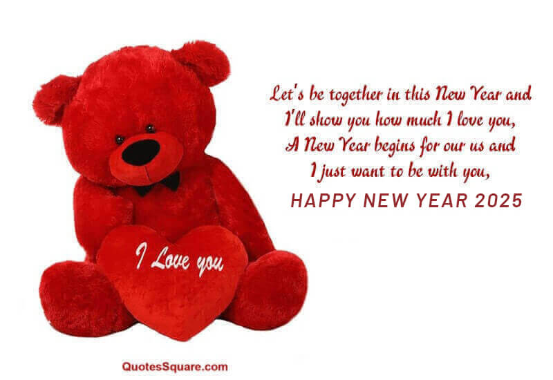 Happy New Year Romantic 2025 Wishes Teddy For Wife