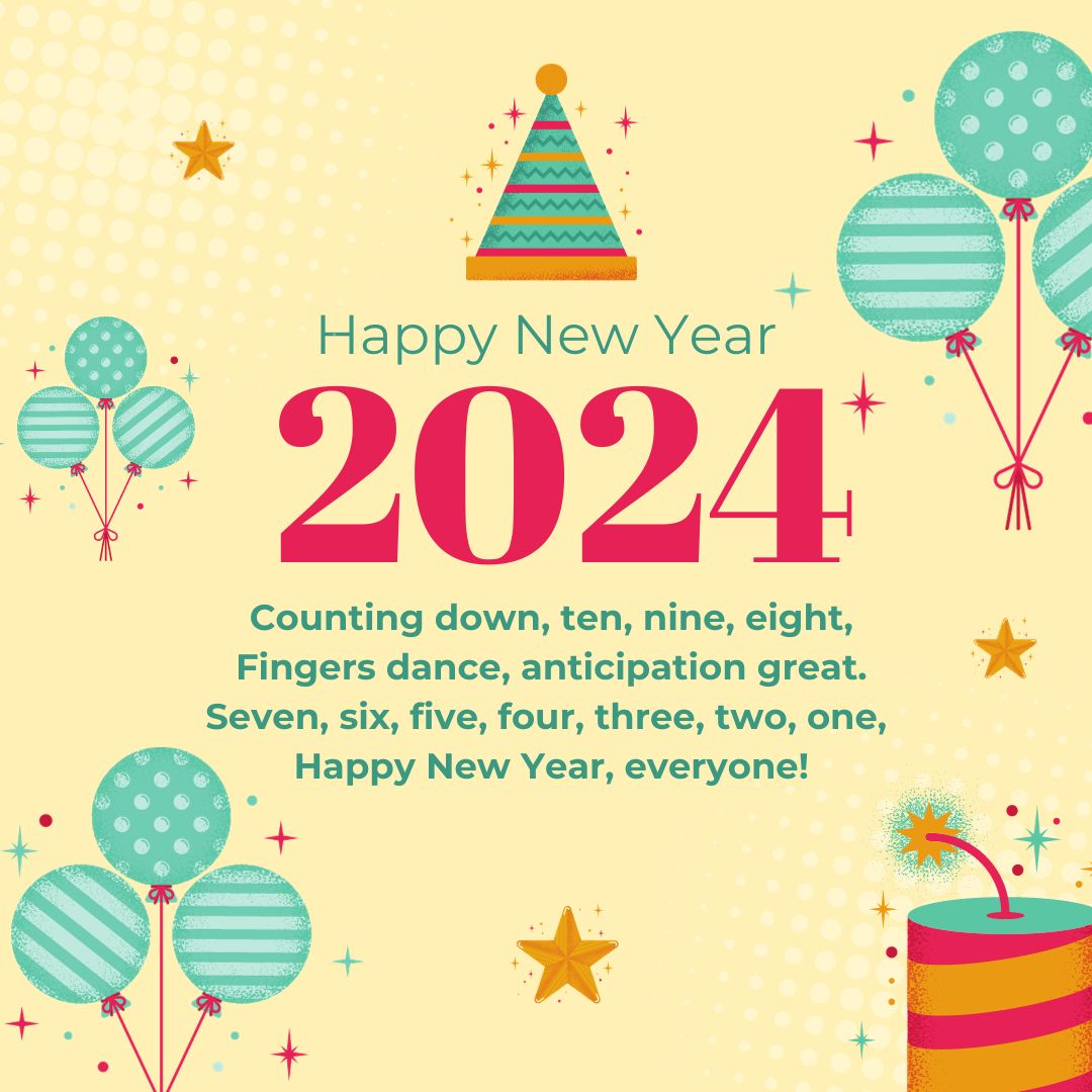 Happy New Year 2024 Poems For Kids Easy With Image Cute Short