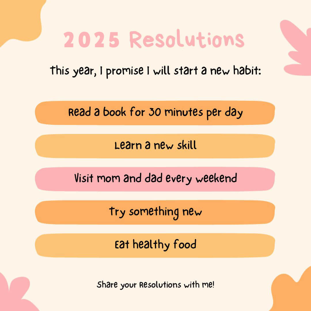 Happy New Year 2025 New Year Resolutions List