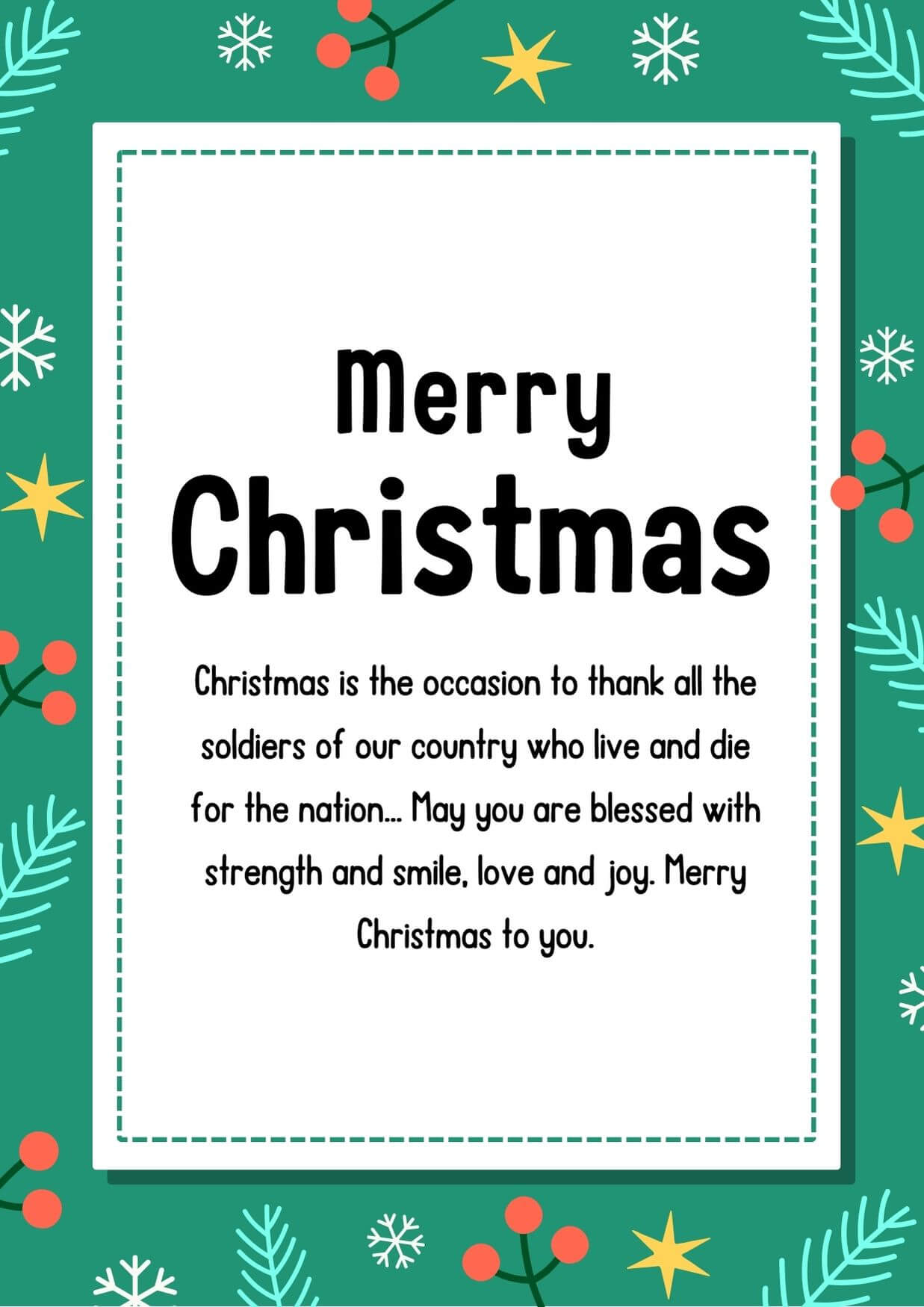 Merry Christmas Quotes For Soldiers With Image