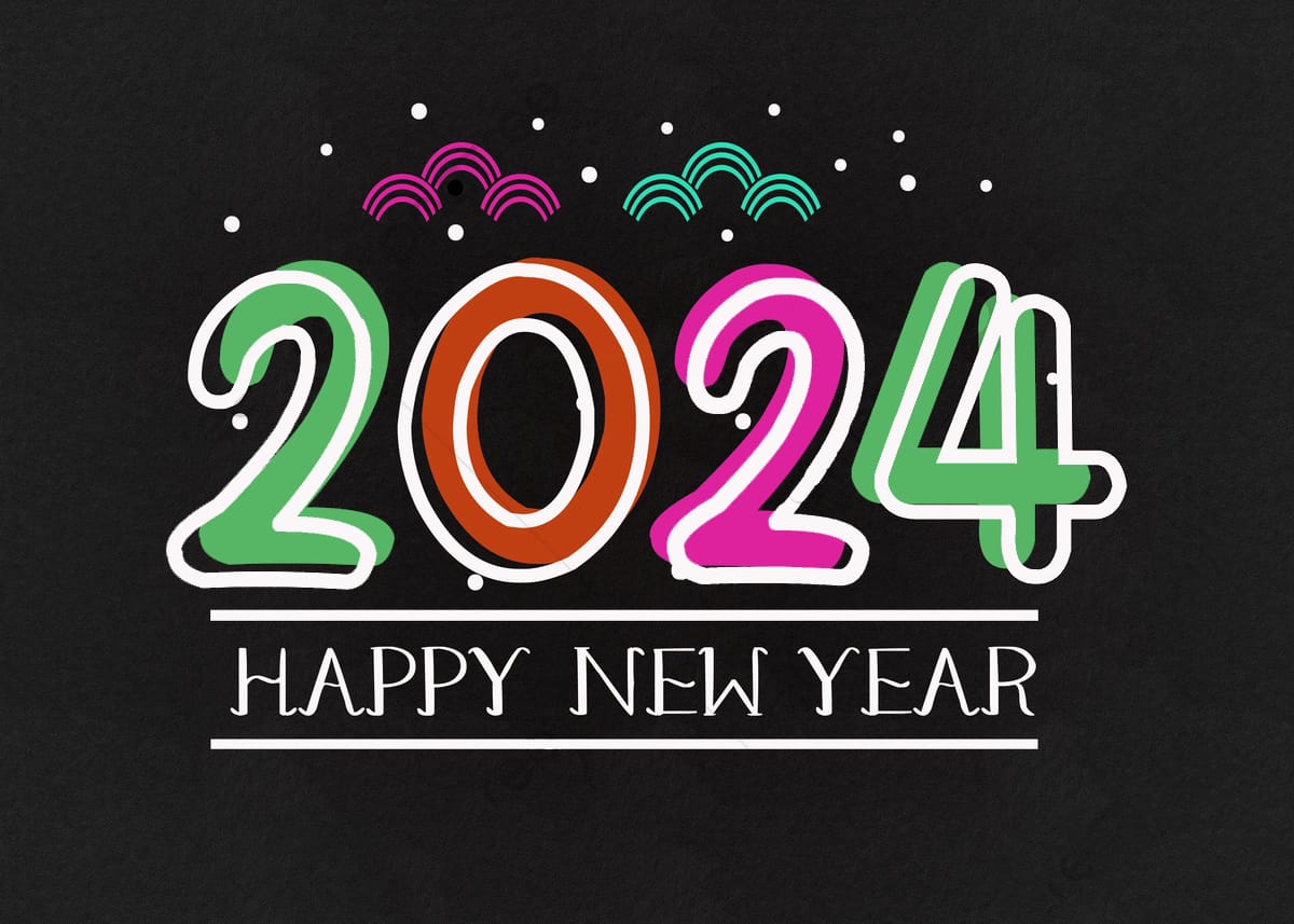 Colorful Simple Happy New Year 2024 Pic
