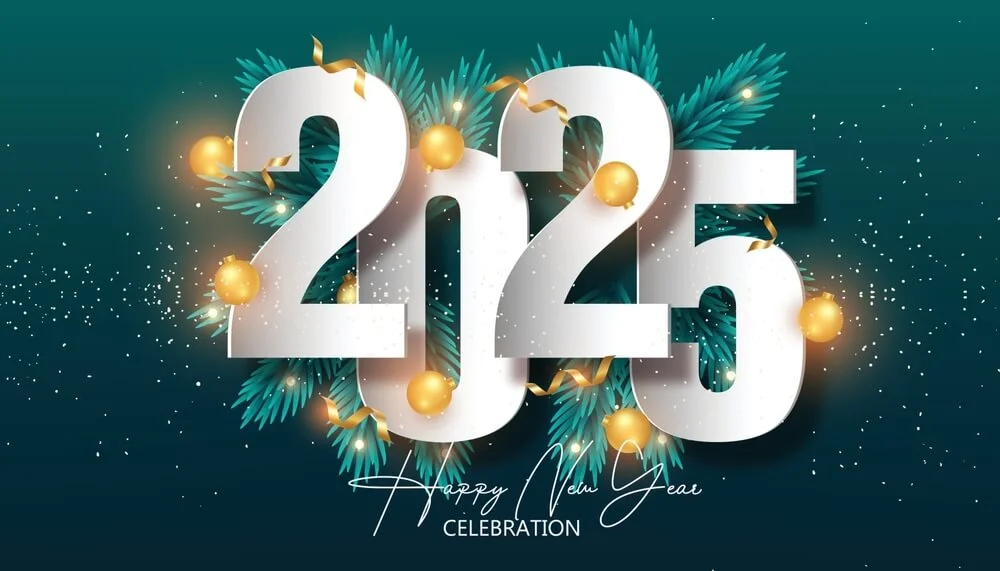 Green Happy New Year 2025 Hd Free Download Image