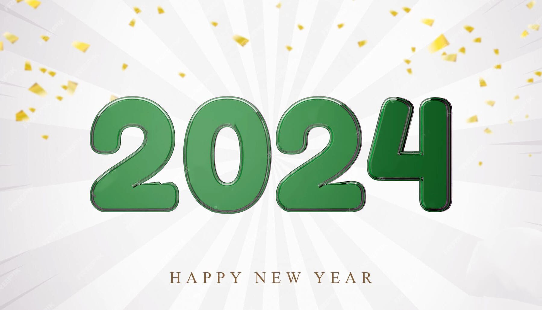 Green Lovers Happy New Year 2024 Image Free Download