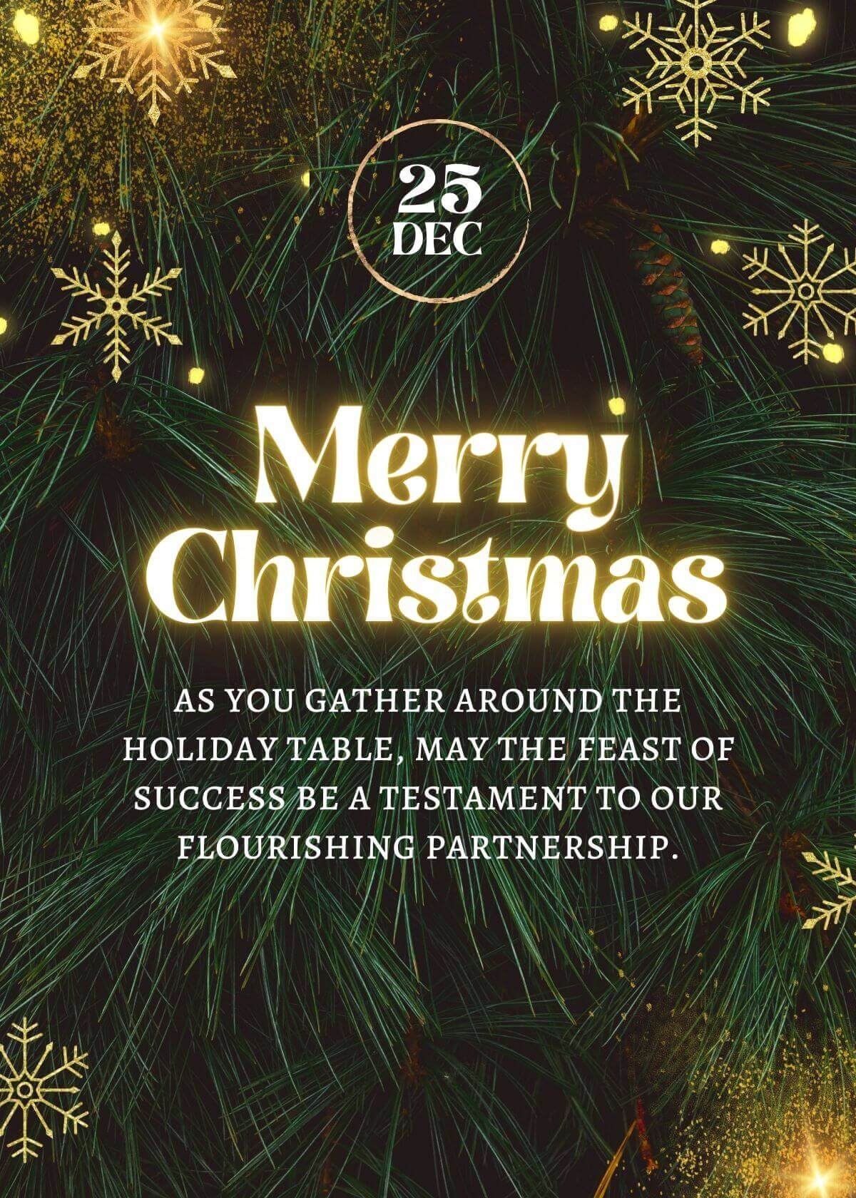 Merry Christmas Message For Business Partner With Image