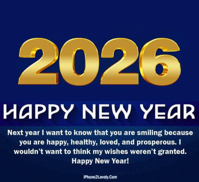 3D Style Happy New Year 2026 Love Quote Image