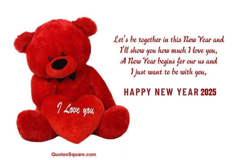 Happy New Year Romantic 2026 Wishes Teddy For Wife