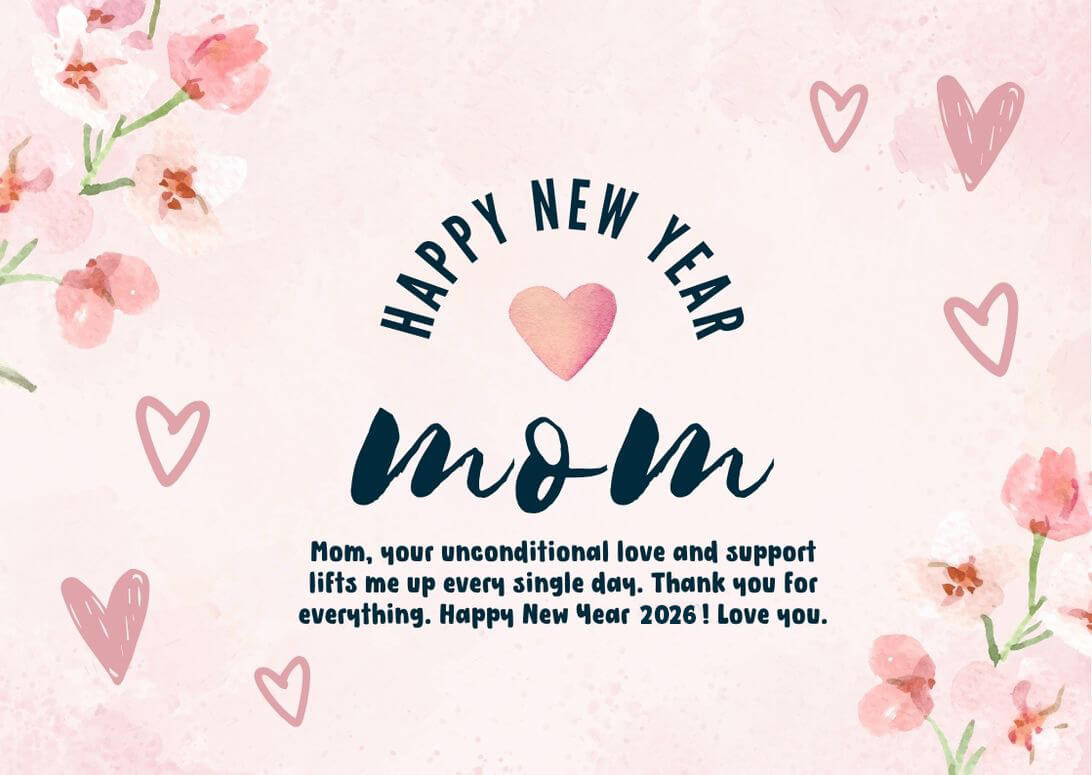 Happy New Year 2026 Wishes For Mom From Son And Daughter