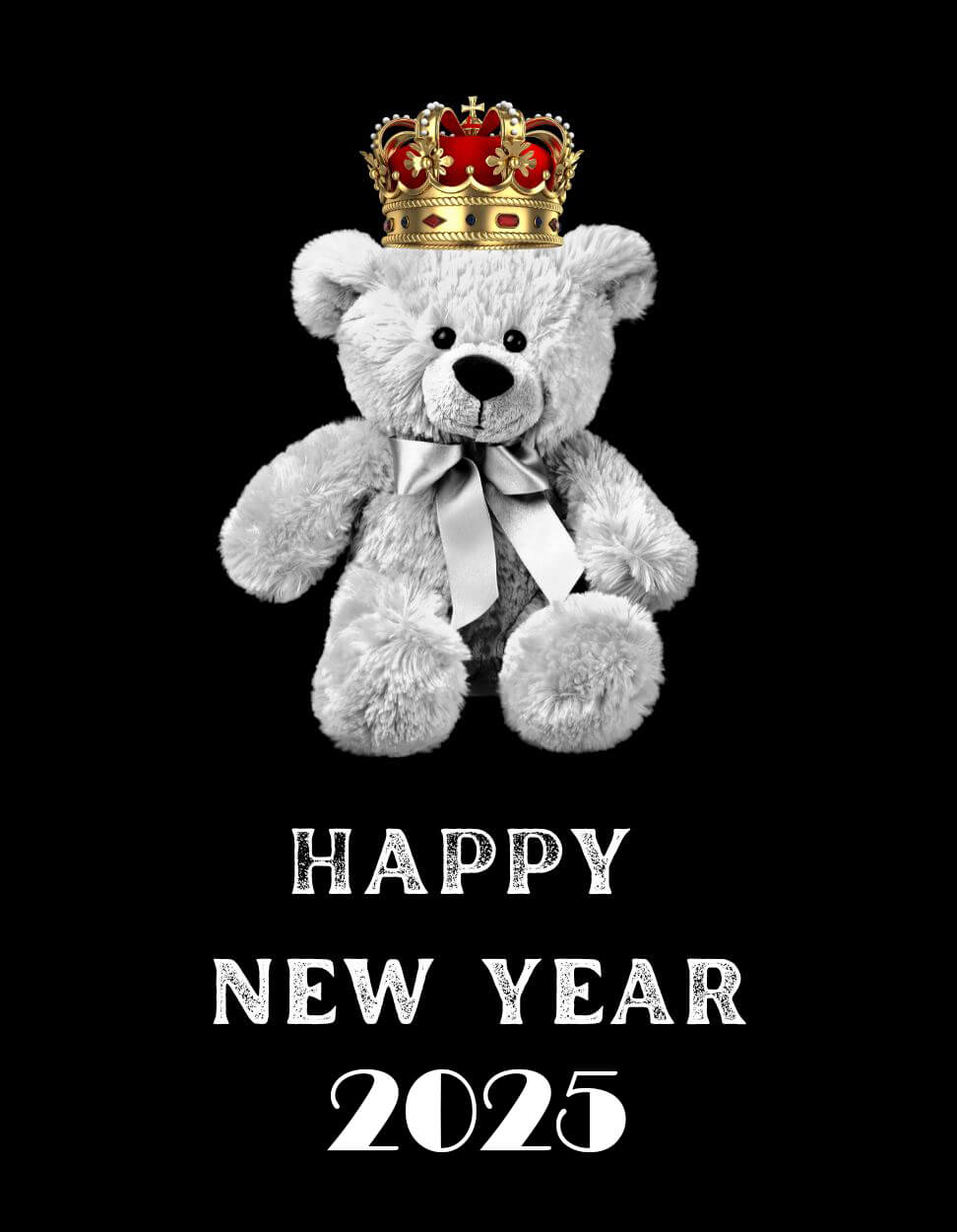 Teddy Bear Romantic Happy New Year 2025 Hd