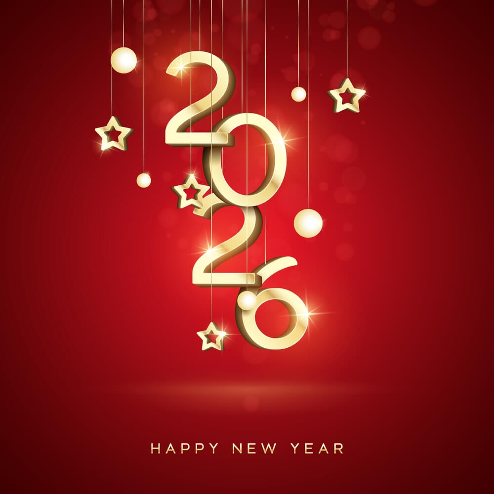 Happy New Year 2026 Greeting Card Wallpaper With Wishes And Quote