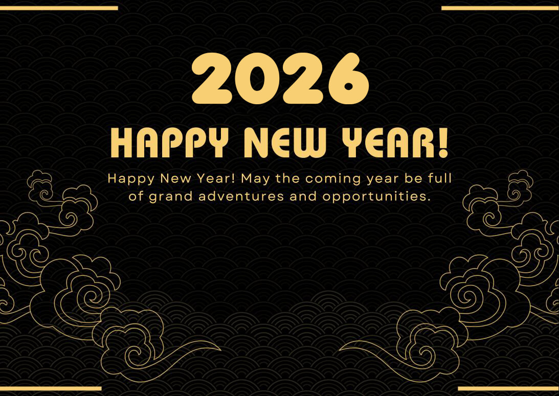 Elegant Traditional Ecard Happy New Year 2026