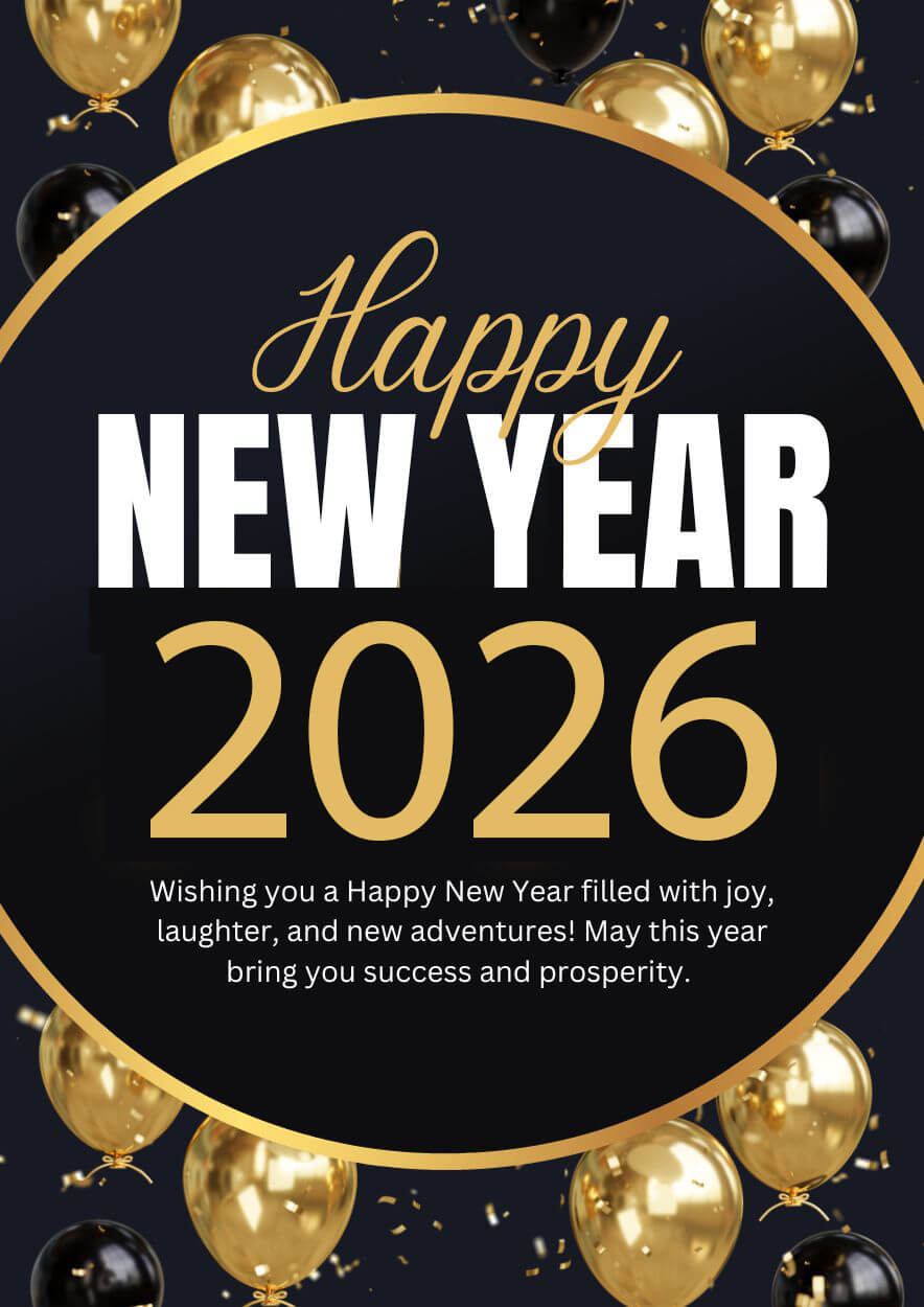 New Year 2026 Greeting Ecard Image With Wishes