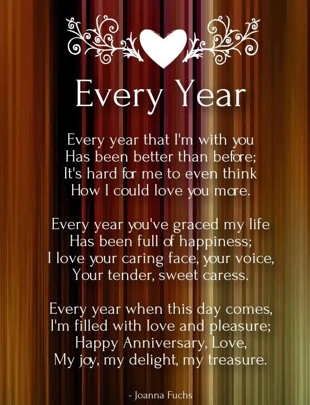 Short anniversary poems for husband