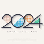 Happy New YEar 2024 Wallpaper Design Hd Half Filled Colors