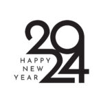 Happy New Year 2024 Black Wallpaper Image BG