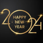 Happy New Year 2024 Golden Black Profile Picture