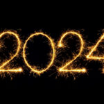 Happy New Year 2024 Sparkling Wallpaper Hd Golden